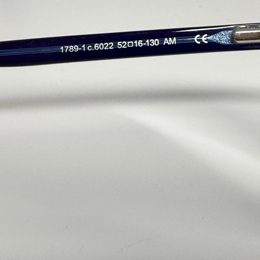 Unbranded Blue Rectangular Eyeglasses Frames 1789-1 c.6022‎ 52-16-130 AM